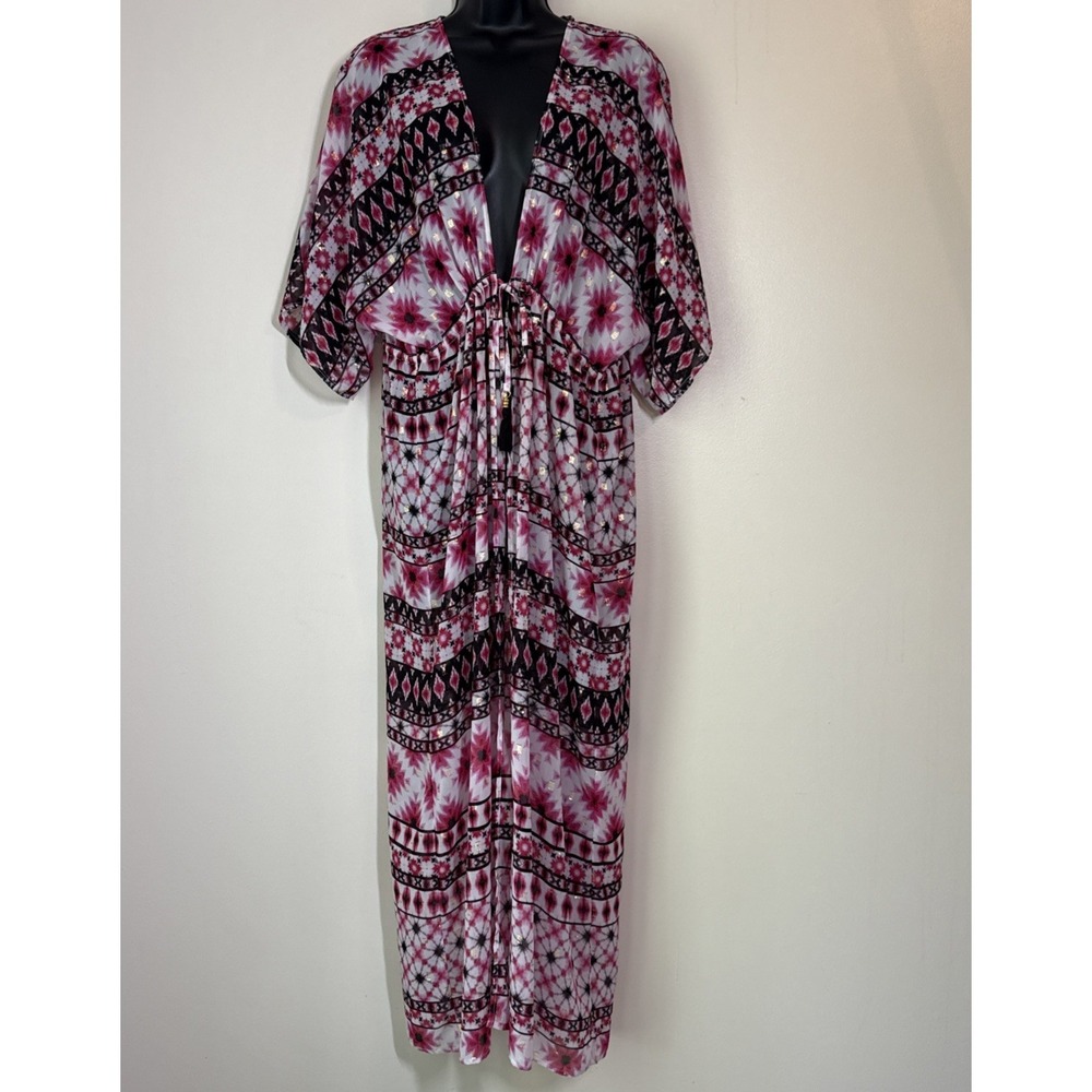 Tommy‎ Bahama Cover Up Womens Size S  Watercolor Open Front Beach Pool Tropical